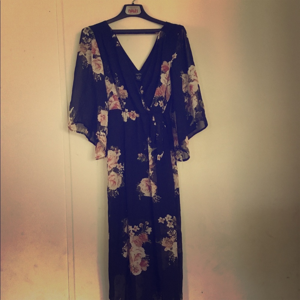 Floral black dress